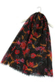 Oriental Floral Print Frayed Scarf - Fashion Scarf World