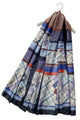 Plaid & Polka Dot Print Silk Scarf With Belt Detail - Fashion Scarf World