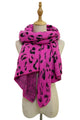 Leopard Print Metallic Thread Knitted Wool Scarf