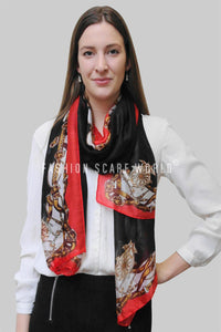 Handbag & Belt Print Silk Scarf - Fashion Scarf World