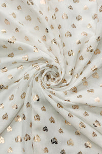 Rose Gold Sketched Heart Foiled Scarf