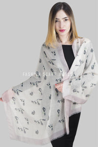 Raccoon Print Frayed Scarf - Fashion Scarf World