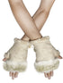 Plain Real Fur Fingerless Mittens