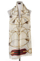 Elegant Tassel & Buckle Print Silk Scarf - Fashion Scarf World