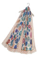 Hamsa Hand & Tile Border Print Frayed Scarf