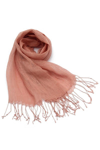 Versatile Classic Plain Tassel Linen Scarf - Fashion Scarf World