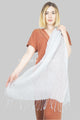 Versatile Classic Plain Tassel Linen Scarf - Fashion Scarf World