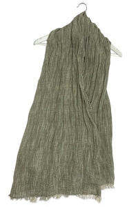 Casual Plain Frayed Linen Scarf