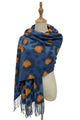 Contrast Leopard Print Soft Wool Tassel Scarf