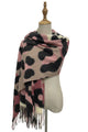 Bold Leopard Print Soft Wool Tassel Scarf