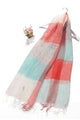Stripe & Colour Block Print Tassel Linen Scarf - Fashion Scarf World