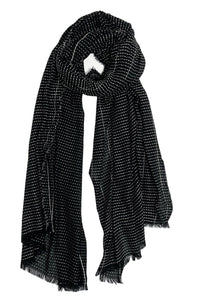 Stitches Pattern Frayed Scarf