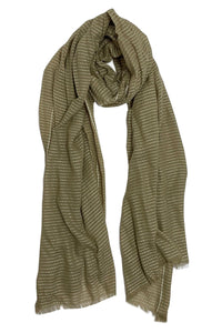 Stitches Pattern Frayed Scarf