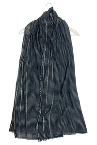 Stitches Pattern Frayed Scarf