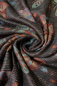 Metallic Thread Butterfly Print Tassel Scarf - Fashion Scarf World