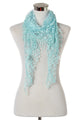 Glitter Flower Triangle Tassel Scarf