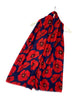 Bold Red Poppy Print Frayed Scarf