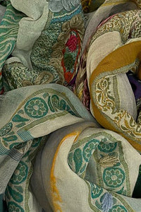 Handmade In Nepal Boho Paisley Scarf - Green