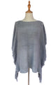 Pearl & Bead Shoulder Knitted Poncho - Fashion Scarf World