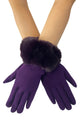 Faux Fur Trim Touchscreen Gloves - Fashion Scarf World