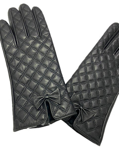Real Leather Square Quilted Gloves