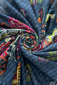 Paisley & Aztec Print Tassel Scarf