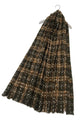 Soft Boucle Check Frayed Edge Wool Scarf