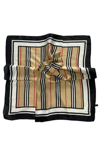 Silk Style Fashion Stripe Square Scarf