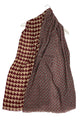 Houndstooth & Herringbone Print Frayed Scarf