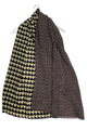 Houndstooth & Herringbone Print Frayed Scarf