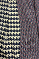Houndstooth & Herringbone Print Frayed Scarf