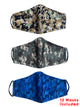 Face Coverings Masks (Pack of 12) Camouflage Print - Mixed