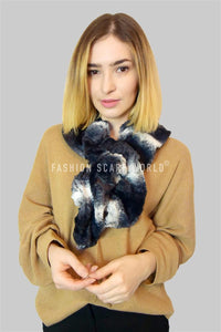 Slim Furry Ruffle Pull Through Scarf