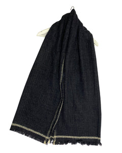 Stitched Edge Frayed Scarf