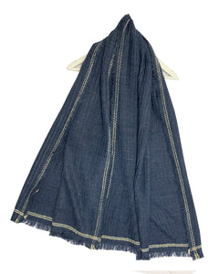 Stitched Edge Frayed Scarf
