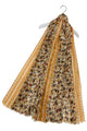 Tiny Summer Flowers Print Scarf with Frayed Edge