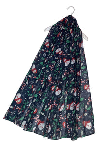 Christmas Snowman Print Scarf