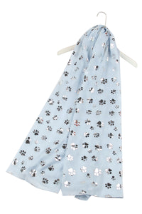 Dog/Cat Silver Paw Print Scarf