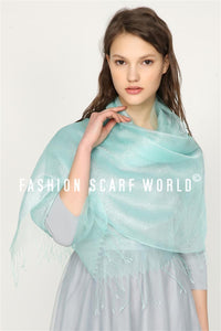 Double Layered Shimmer Silk Scarf - Fashion Scarf World