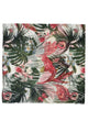 Tropical Flamingo & Flower Print Frayed Scarf
