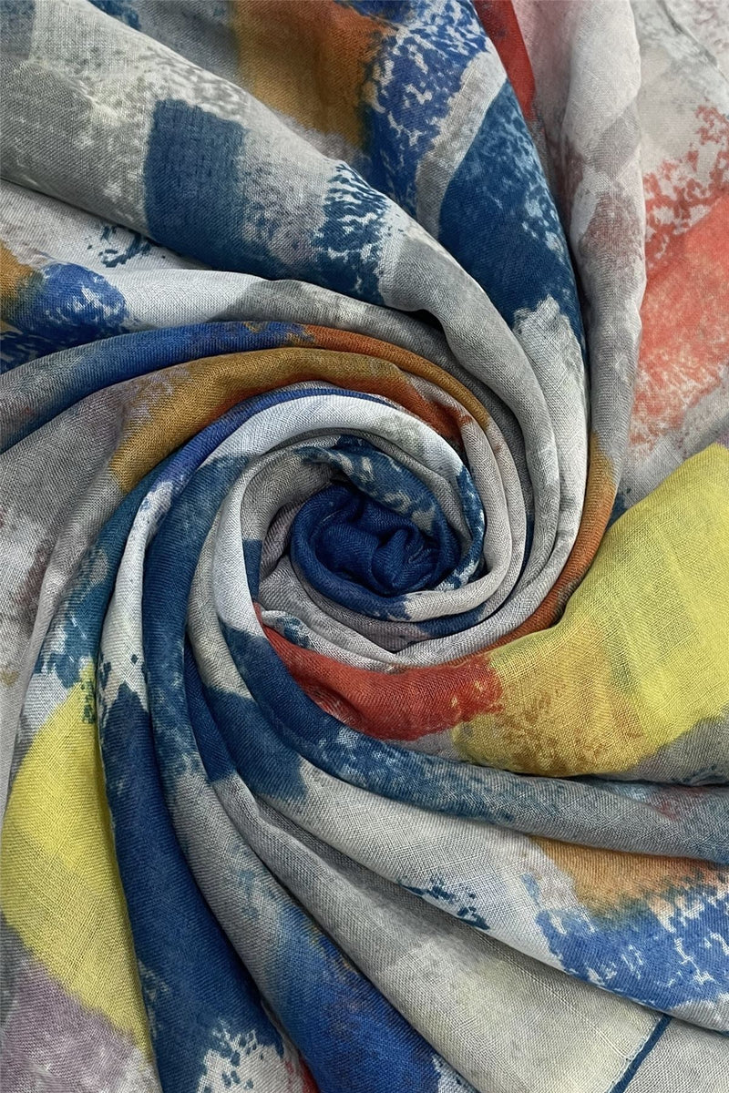 Colour Block Patchwork Art Tassel Scarf– Fashion Scarf World