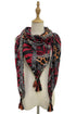 Animal Print Patchwork Square Tassel Scarf
