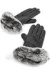 Real Angora Fur Trim Gloves