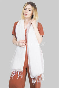 Versatile Classic Plain Tassel Linen Scarf - Fashion Scarf World