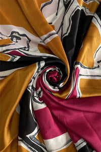 Abstract Horse Print Silk Scarf
