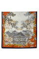 Japanese Landscape Floral Silk Scarf