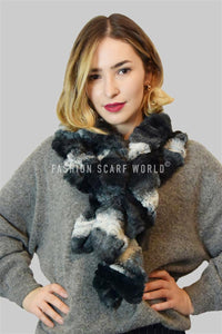 Wide Furry Ruffle Pull Through Scarf - Fashion Scarf World