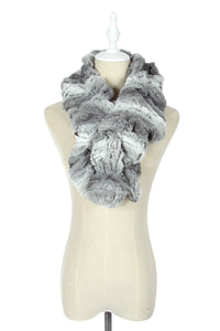 Wide Ruffled Pull Through Bobble Scarf