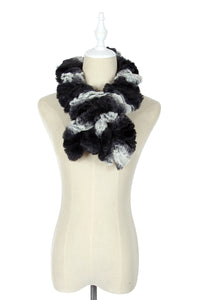 Slim Furry Ruffle Pull Through Scarf