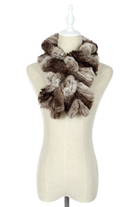 Slim Furry Ruffle Pull Through Scarf